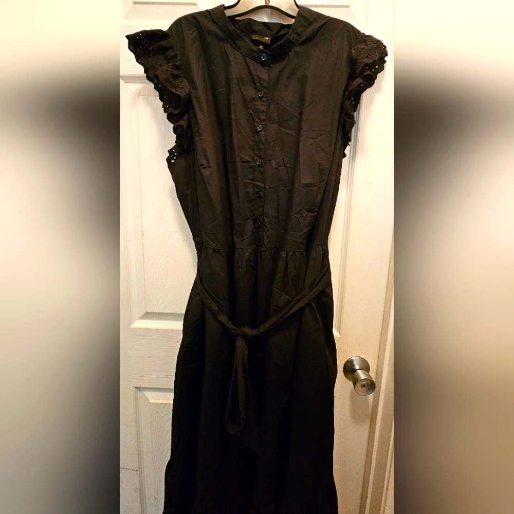 WHO WHAT WEAR X TARGET Black Ruffle Short Sleeve Dress Sz 3x
